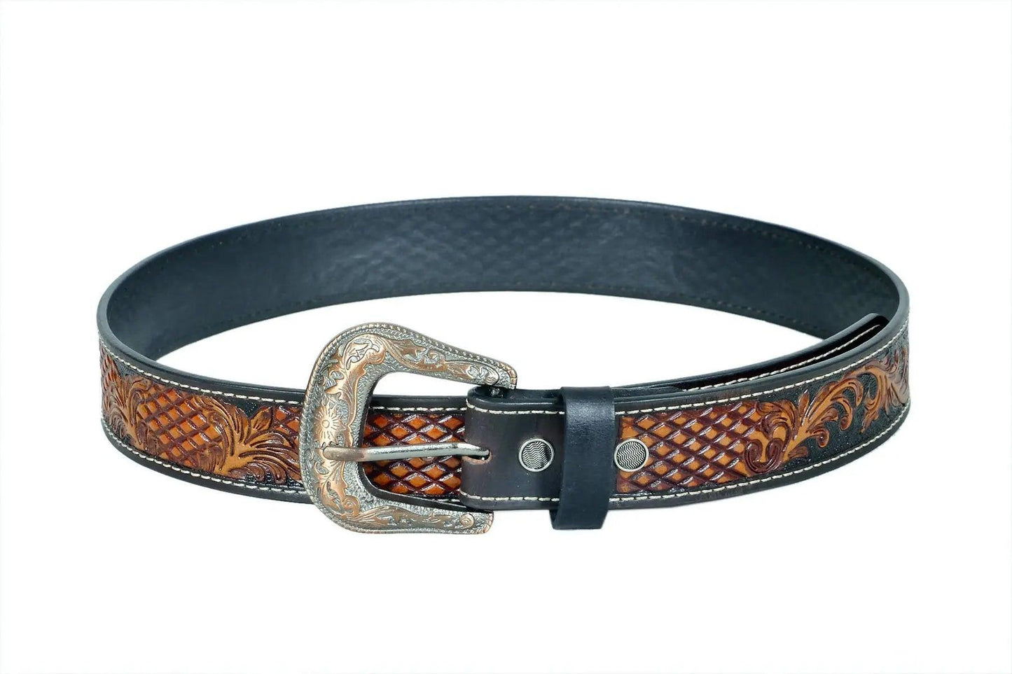TLP MAHARAJA Genuine Leather Belt for Men (Colour-Black/Brown Combination) - BELT-10035 TLP International