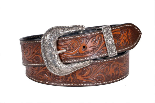 TLP Maharaja Silver Buckle GENUINE Leather Belt for Men (Colour-Brown)(BELT-10030) TLP International