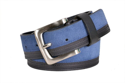 TLP Men's GENUINE Leather Formal Belts(Colour-Black/Blue)Combination(BELT-10021) TLP International