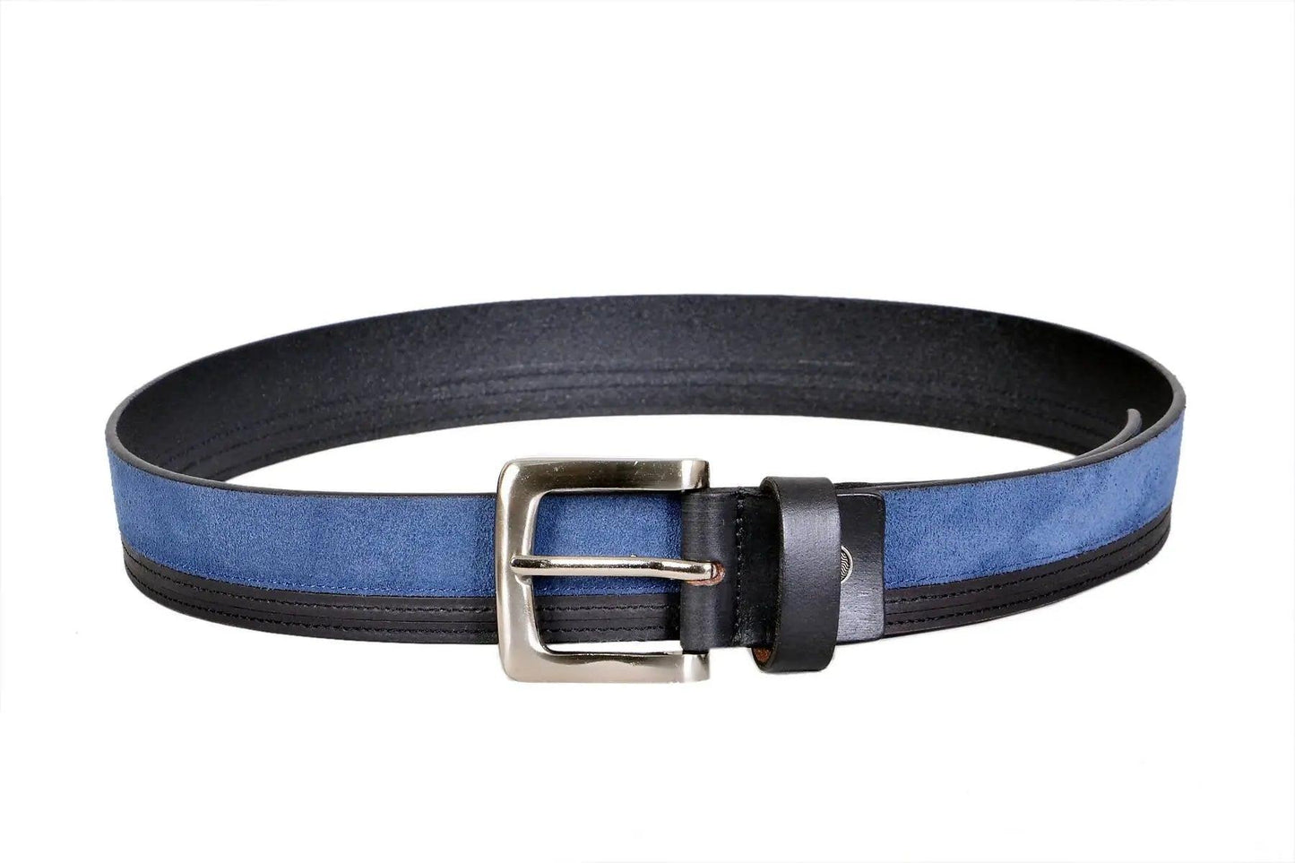 TLP Men's GENUINE Leather Formal Belts(Colour-Black/Blue)Combination(BELT-10021) TLP International
