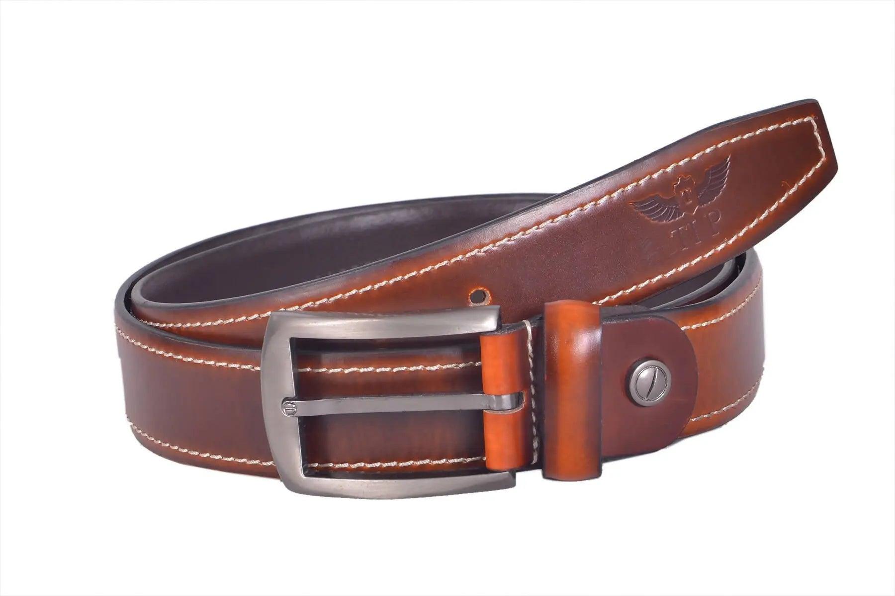 TLP Men's GENUINE Leather Formal Belts(Colour-Brown -)(BELT-10007) TLP International