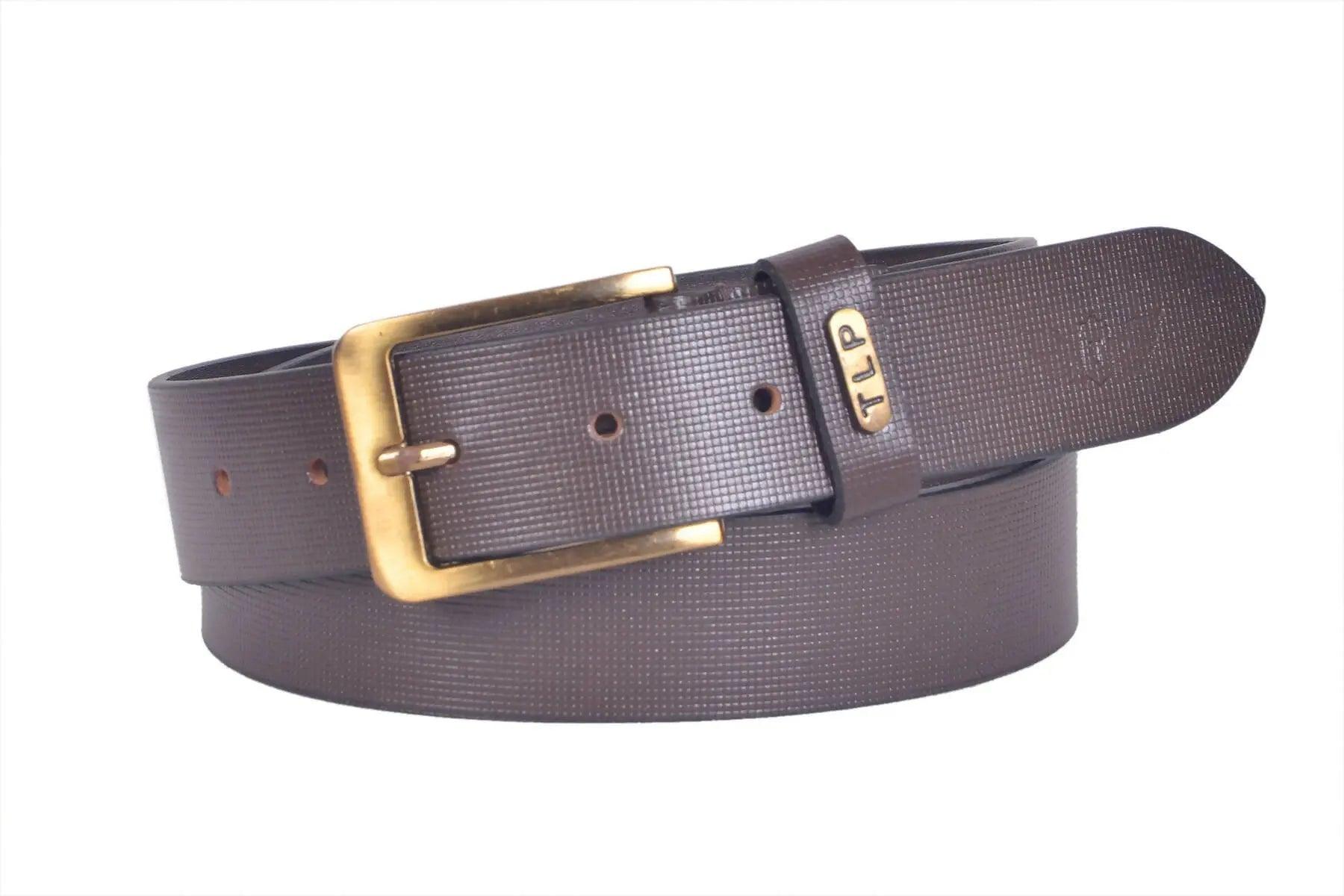 TLP Men's GENUINE Leather Formal Belts(Colour-Brown)(BELT-10008) TLP International