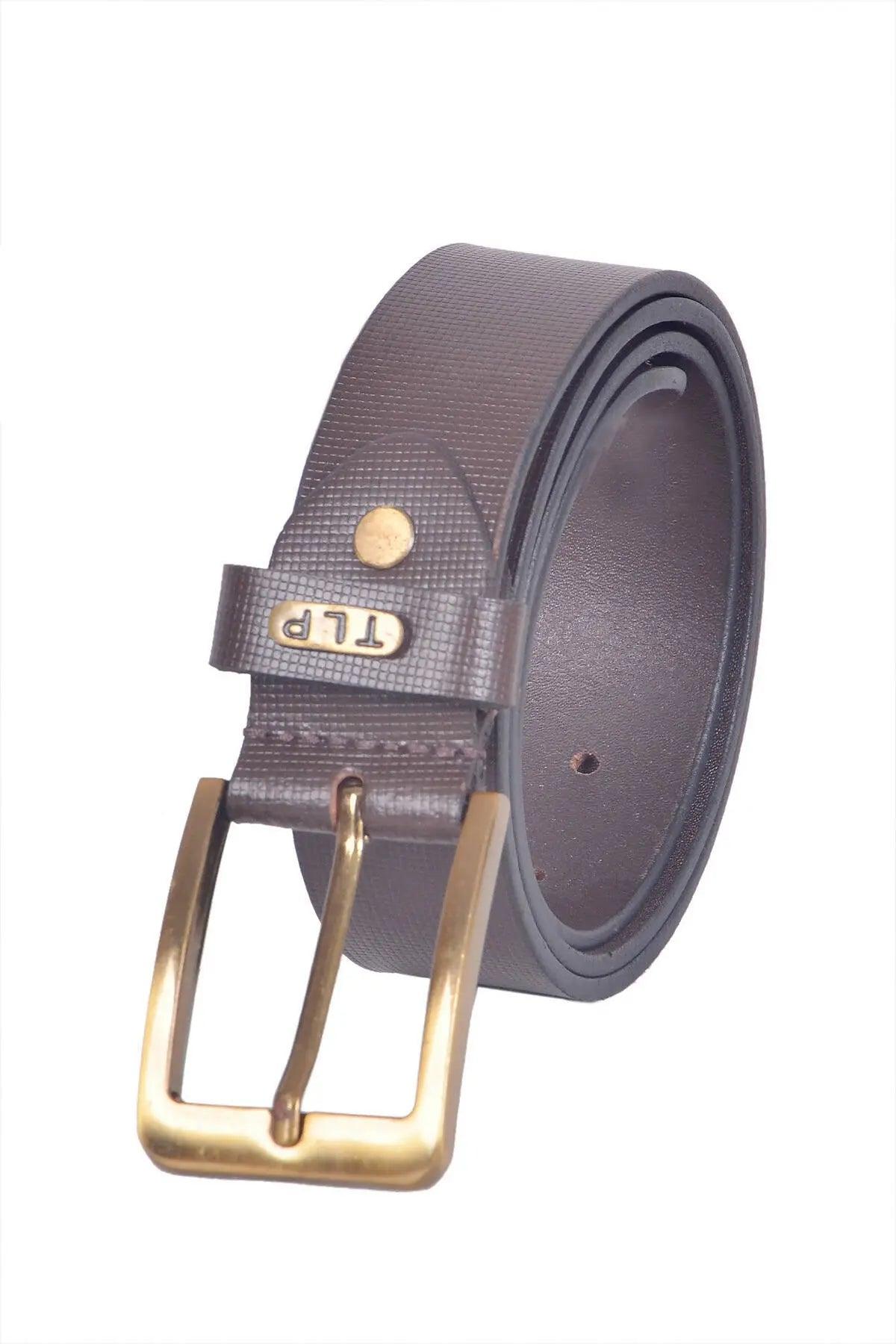 TLP Men's GENUINE Leather Formal Belts(Colour-Brown)(BELT-10008) TLP International