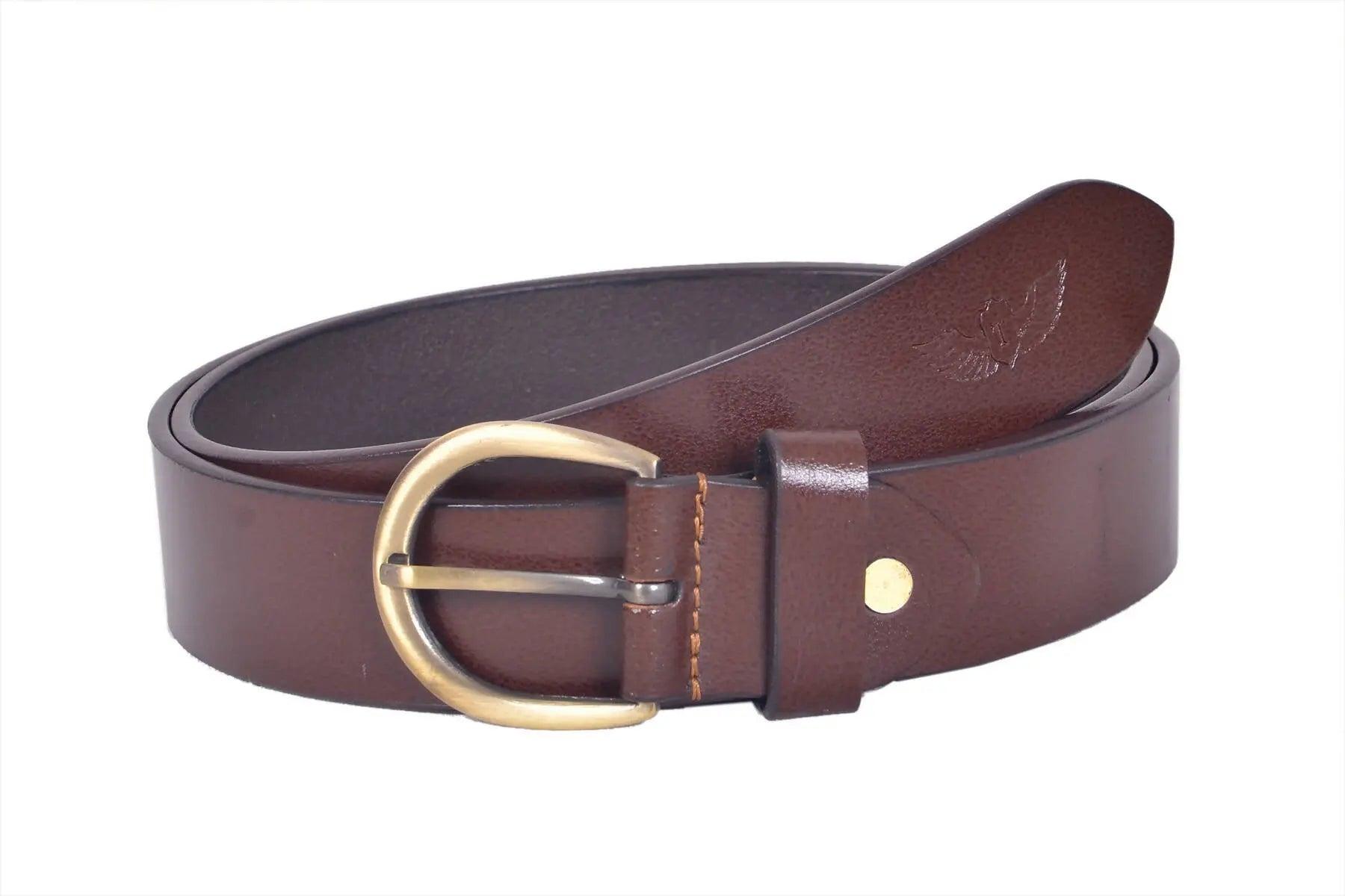 TLP Men's GENUINE Leather Formal Belts(Colour-Brown)(BELT-10012) TLP International