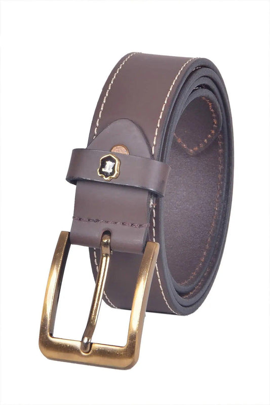 TLP Men's GENUINE Leather Formal Belts(Colour- Brown)(BELT-10014) TLP International