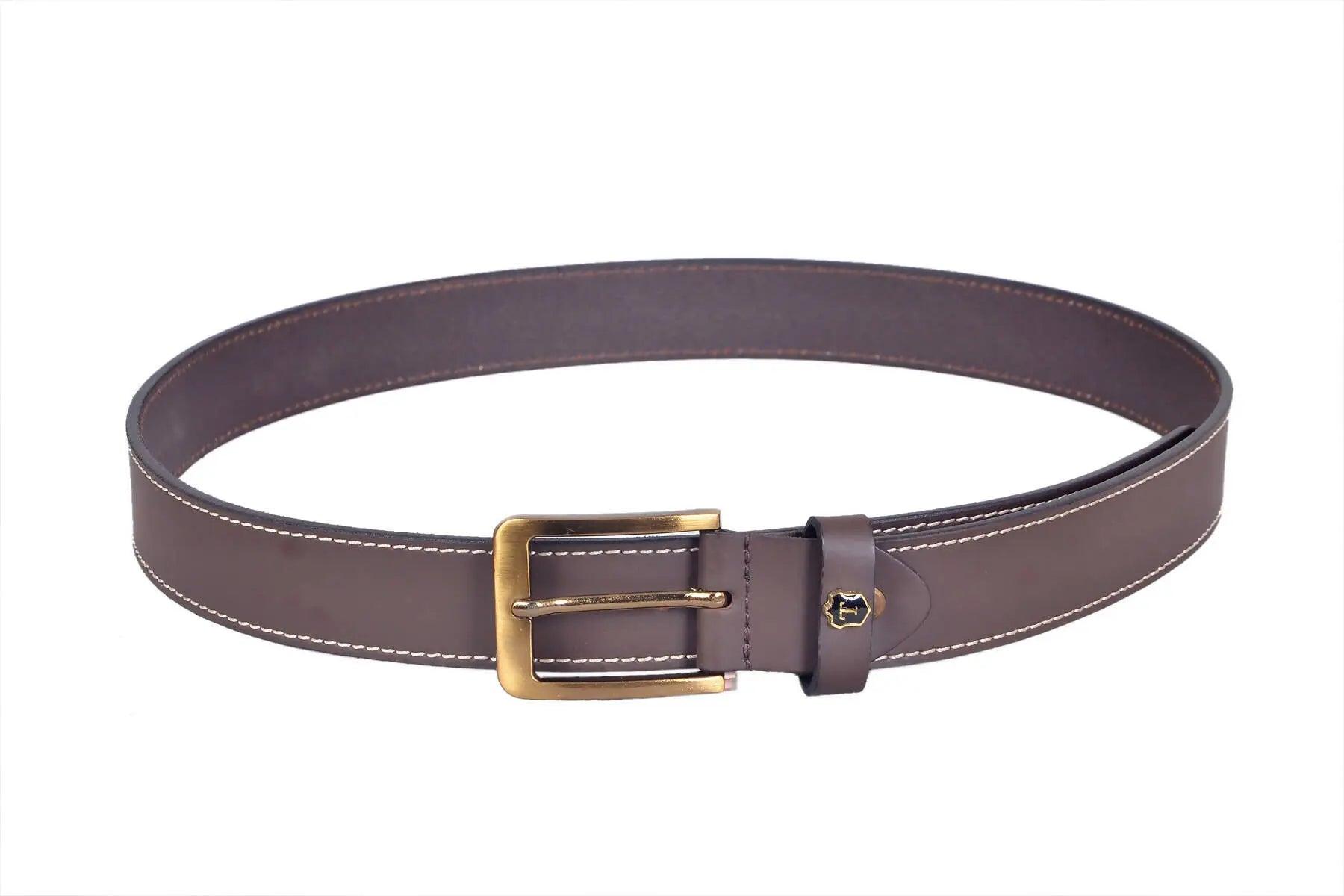 TLP Men's GENUINE Leather Formal Belts(Colour- Brown)(BELT-10014) TLP International