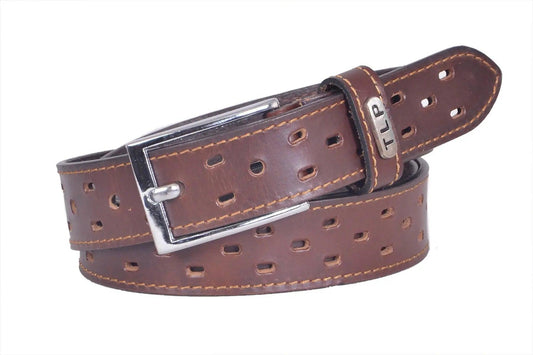 TLP Men's GENUINE Leather Formal Belts(Colour-Brown)(BELT-10018) TLP International