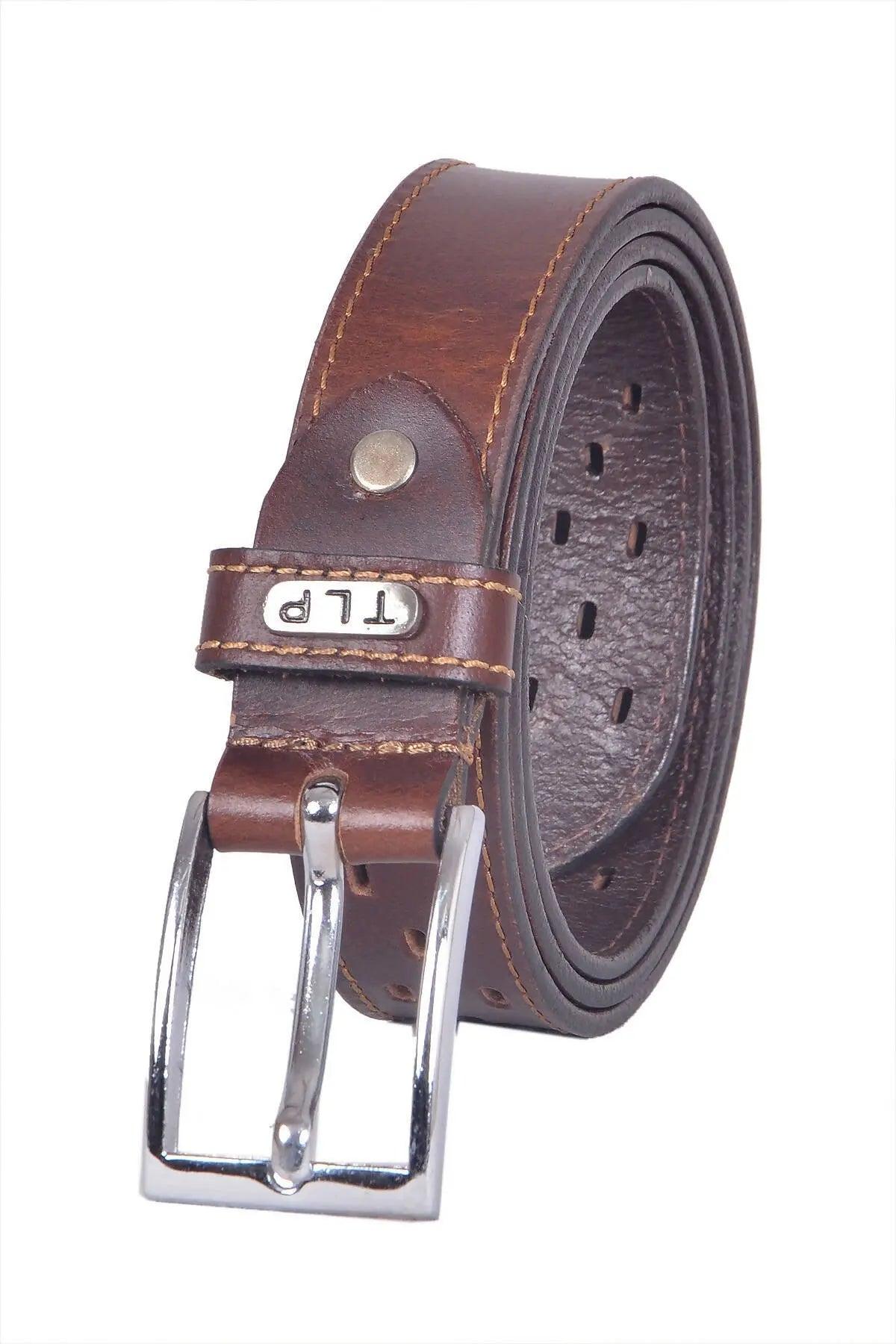 TLP Men's GENUINE Leather Formal Belts(Colour-Brown)(BELT-10018) TLP International