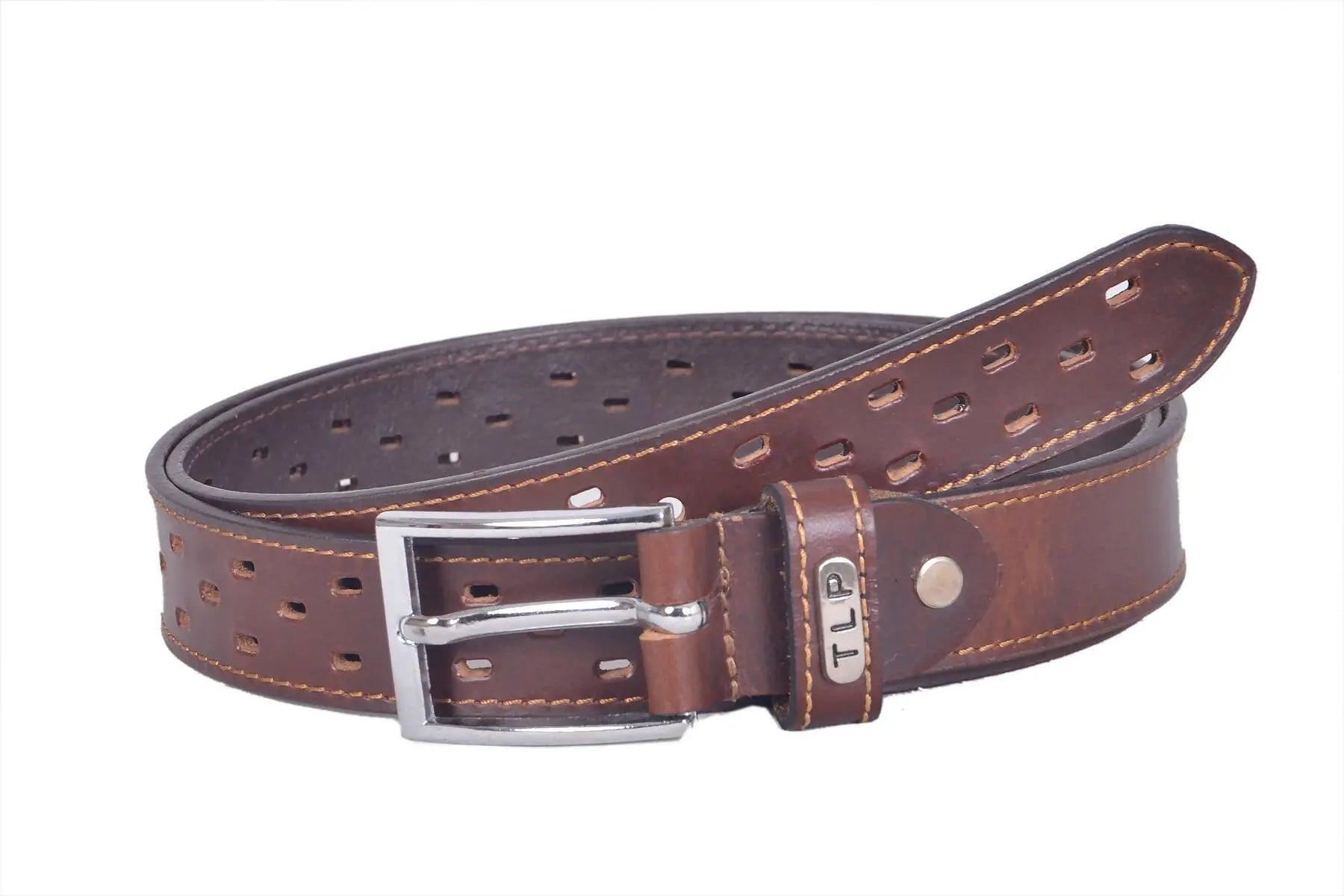 TLP Men's GENUINE Leather Formal Belts(Colour-Brown)(BELT-10018) TLP International