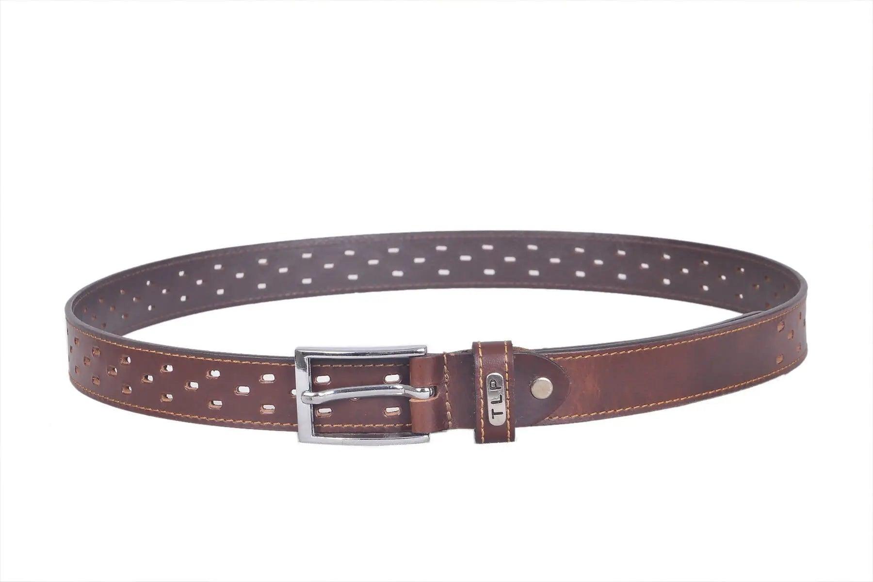 TLP Men's GENUINE Leather Formal Belts(Colour-Brown)(BELT-10018) TLP International