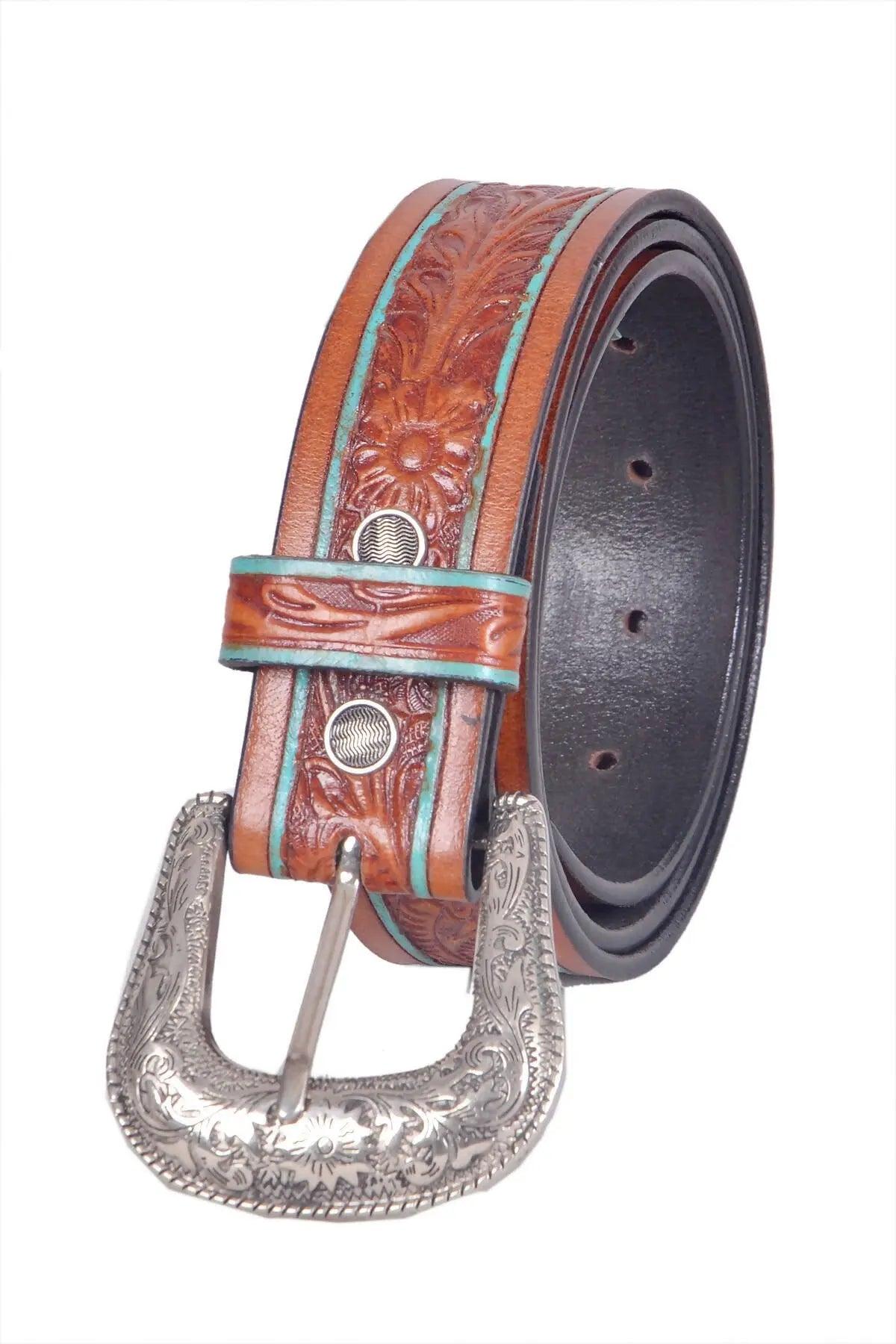TLP Men's GENUINE Leather Formal Belts(Colour-Brown)(BELT-10028) TLP International