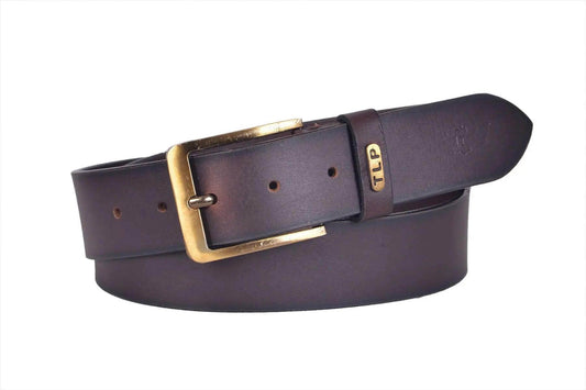 TLP Men's GENUINE Leather Formal Belts(Colour-Chocolate)(BELT-10004) TLP International