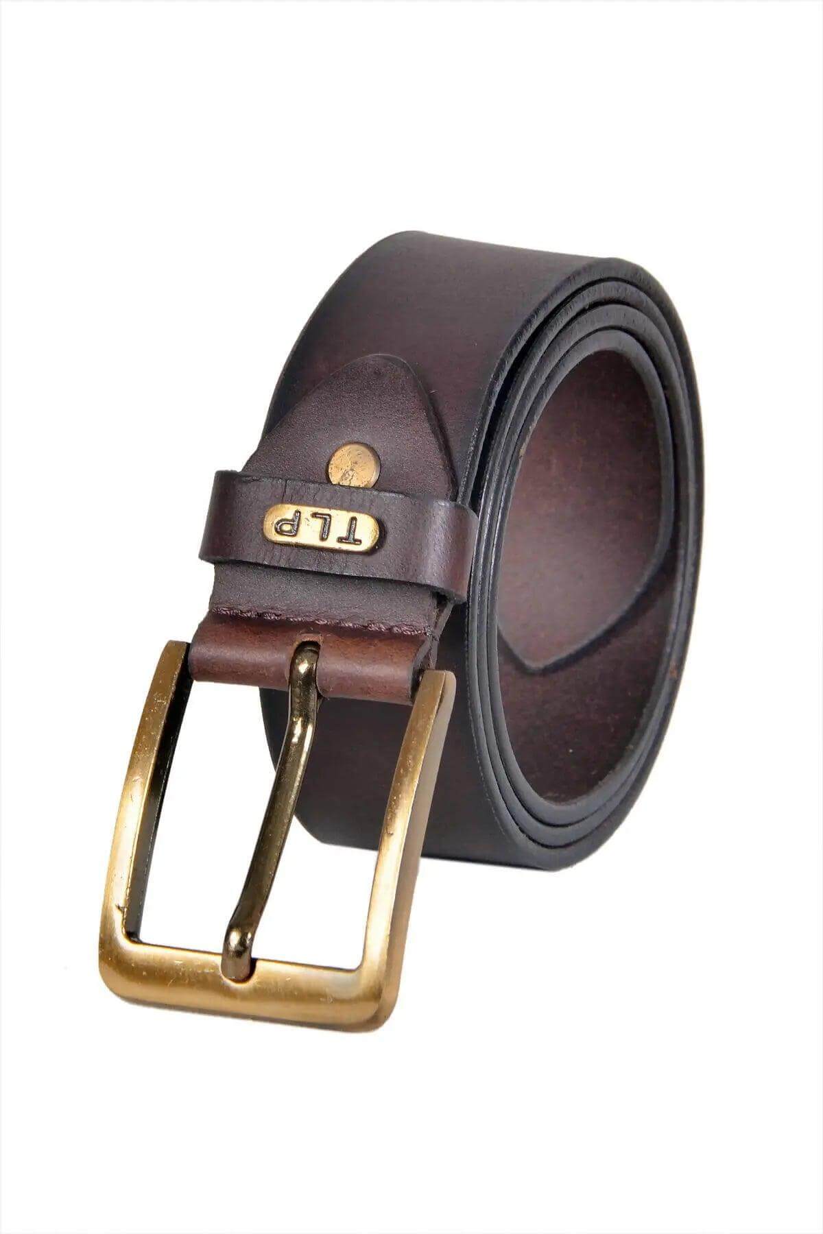 TLP Men's GENUINE Leather Formal Belts(Colour-Chocolate)(BELT-10004) TLP International