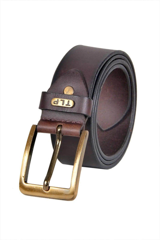 TLP Men's GENUINE Leather Formal Belts(Colour-Chocolate)(BELT-10004) TLP International
