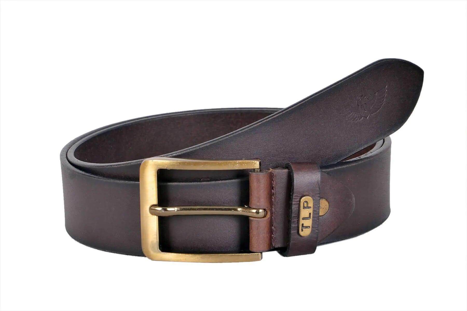 TLP Men's GENUINE Leather Formal Belts(Colour-Chocolate)(BELT-10004) TLP International