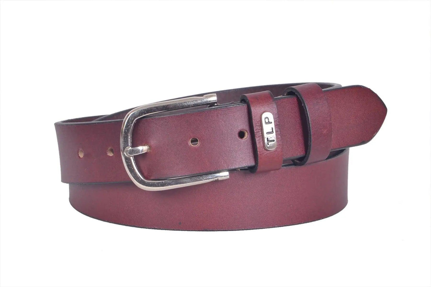 TLP Men's GENUINE Leather Formal Belts(Colour-Maroon)(BELT-10009) TLP International