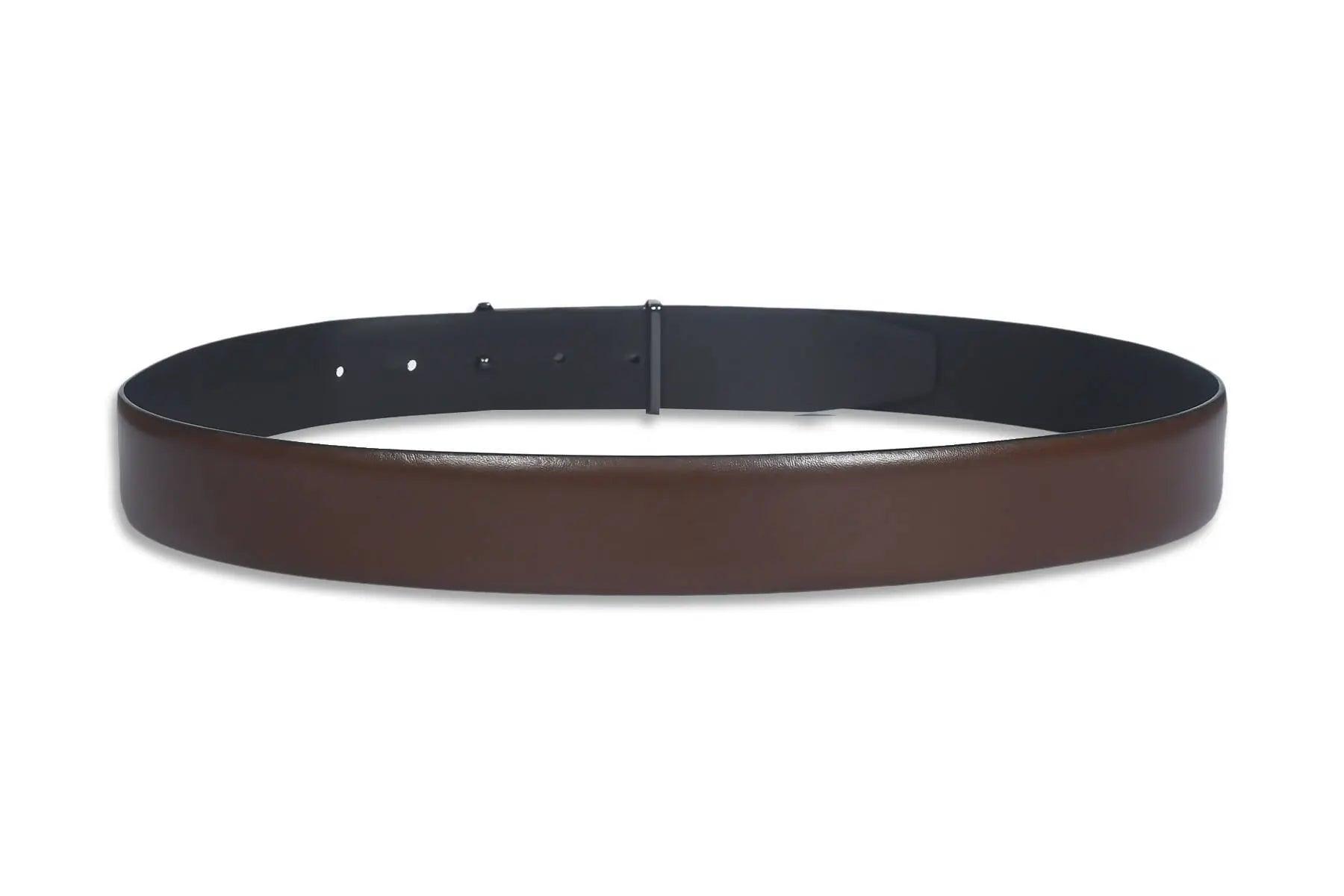 Top-notch Men's Italian Genuine Leather Reversible Belt For Men -Color (Black and Brown)SKU (TP0033) Haq Fashion