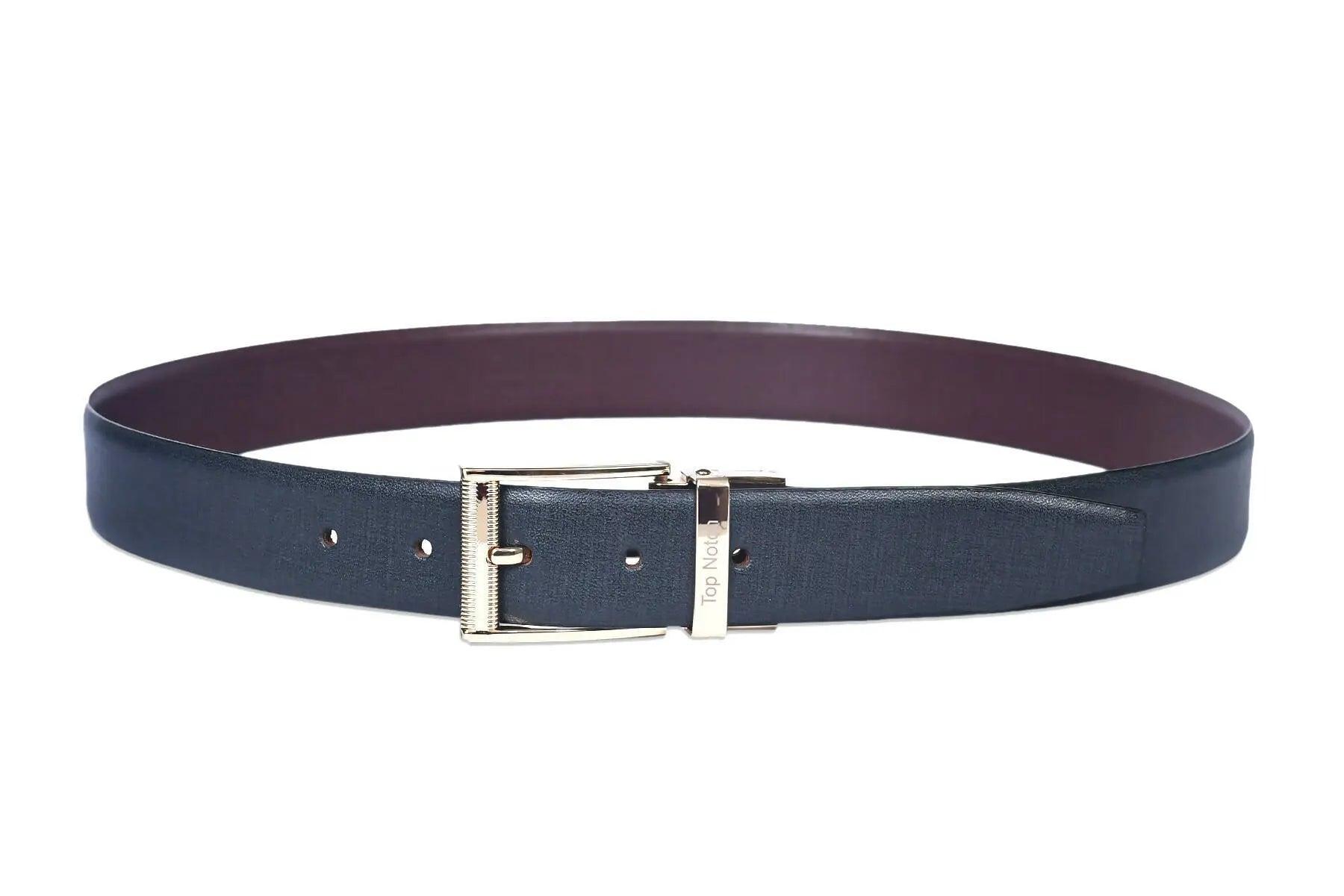 Top Notch Men's Reversible Italian Leather belt for men 1.25 inch (35mm) Waist Strap Black/ Brown Belt (TP0020) Haq Fashion
