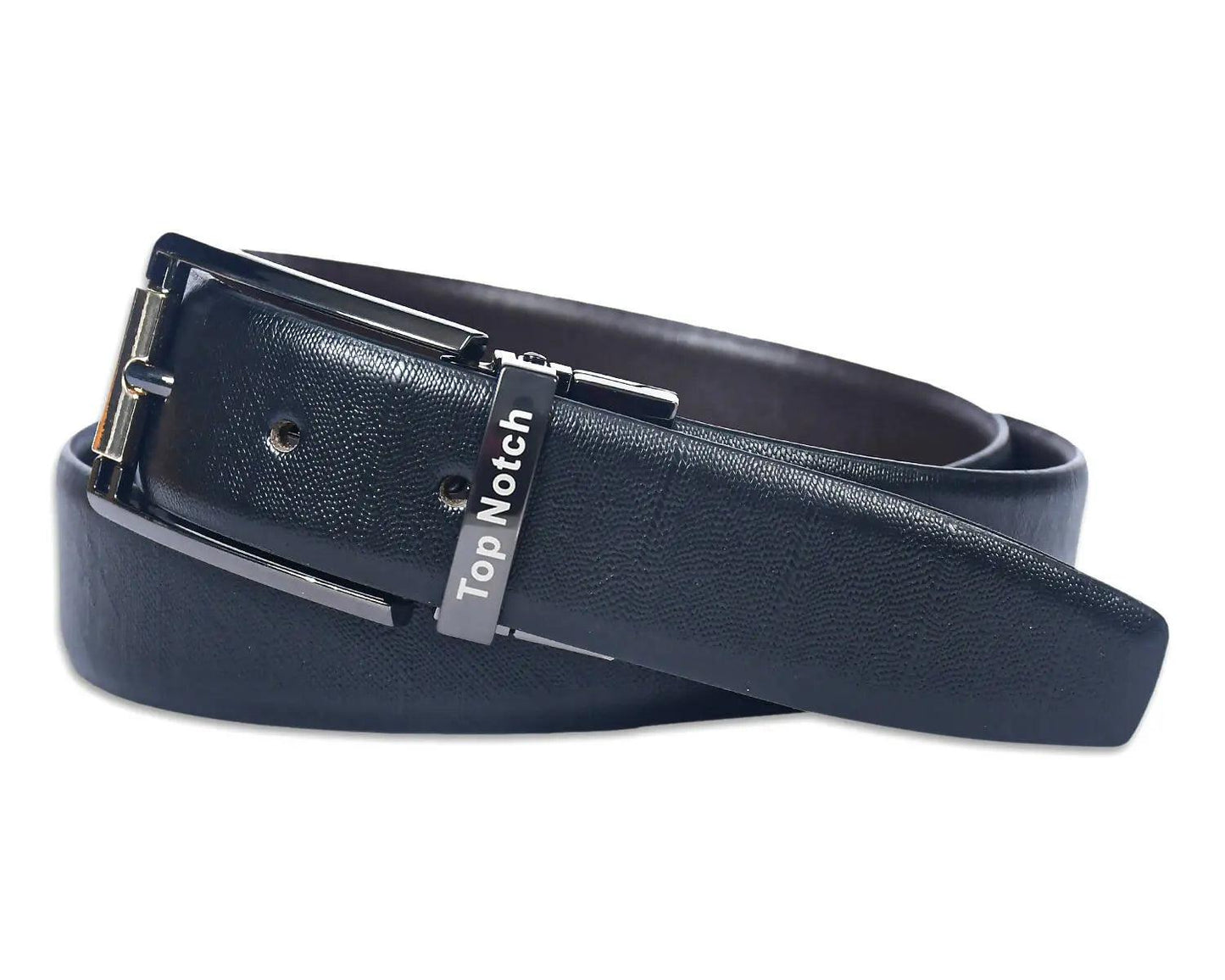 Top Notch Men's Reversible Italian Leather belt for men 1.25 inch (35mm) Waist Strap Black/ Brown Belt (TP0023) Haq Fashion