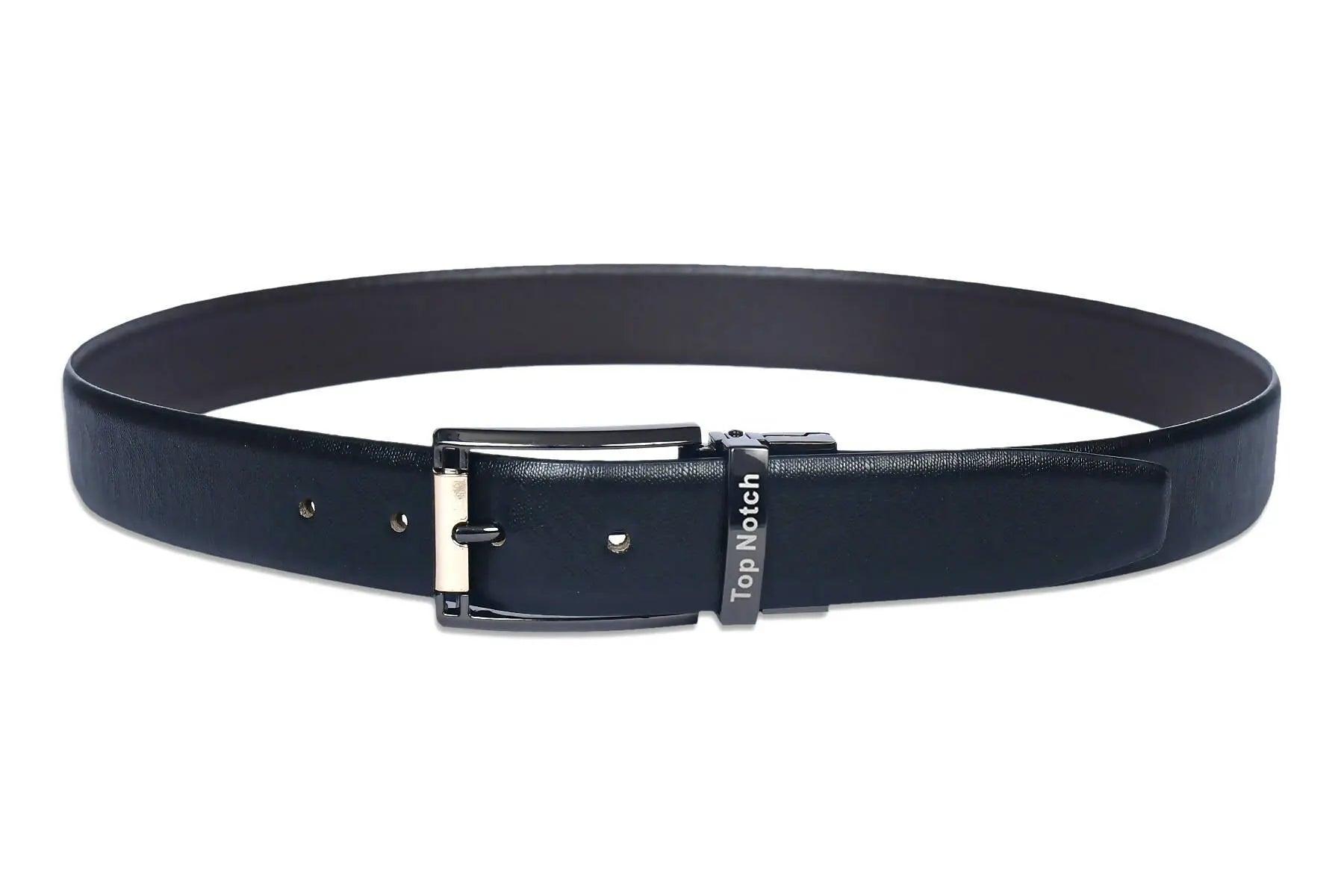 Top Notch Men's Reversible Italian Leather belt for men 1.25 inch (35mm) Waist Strap Black/ Brown Belt (TP0023) Haq Fashion