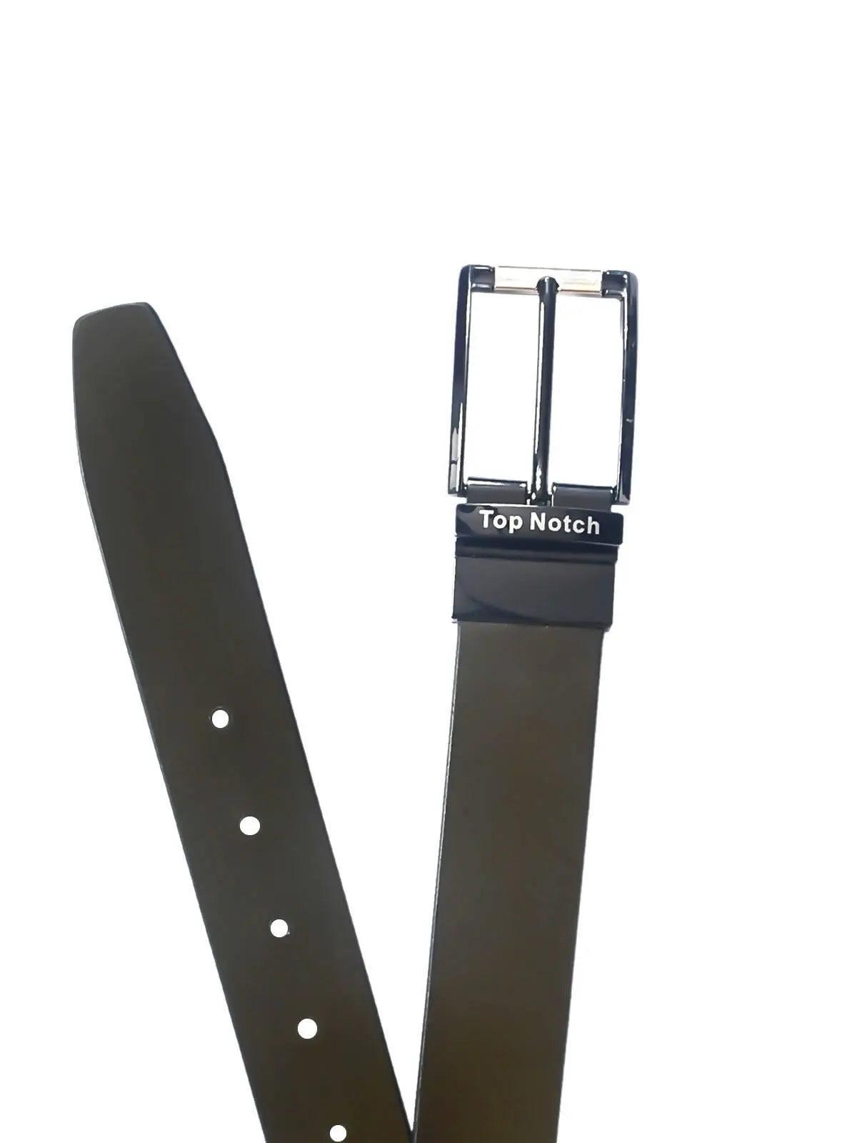 Top Notch Men's Reversible Italian Leather belt for men 1.25 inch (35mm) Waist Strap Black Croco/Olive Belt (TP0022) Haq Fashion