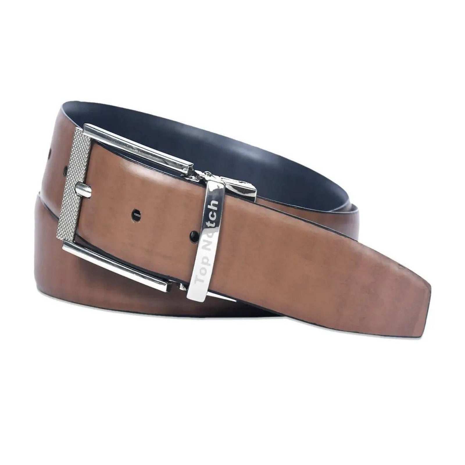 Top Notch Men's Reversible Italian Leather belt for men 1.25 inch (35mm) Waist Strap Black/Brown Belt (TP0018) Haq Fashion