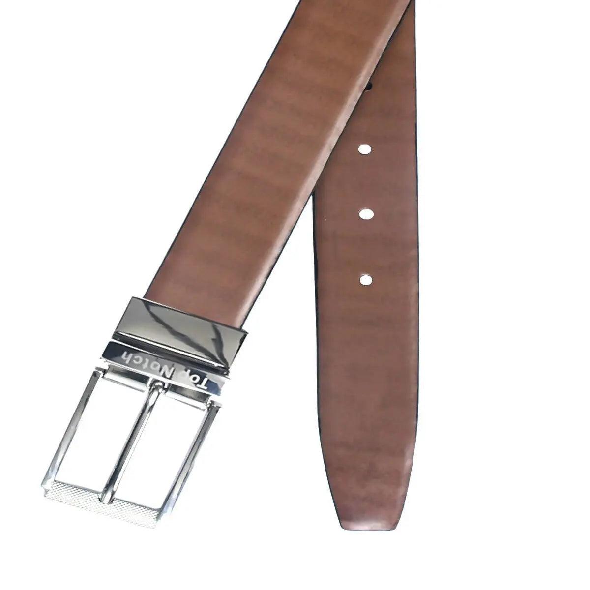 Top Notch Men's Reversible Italian Leather belt for men 1.25 inch (35mm) Waist Strap Black/Brown Belt (TP0018) Haq Fashion