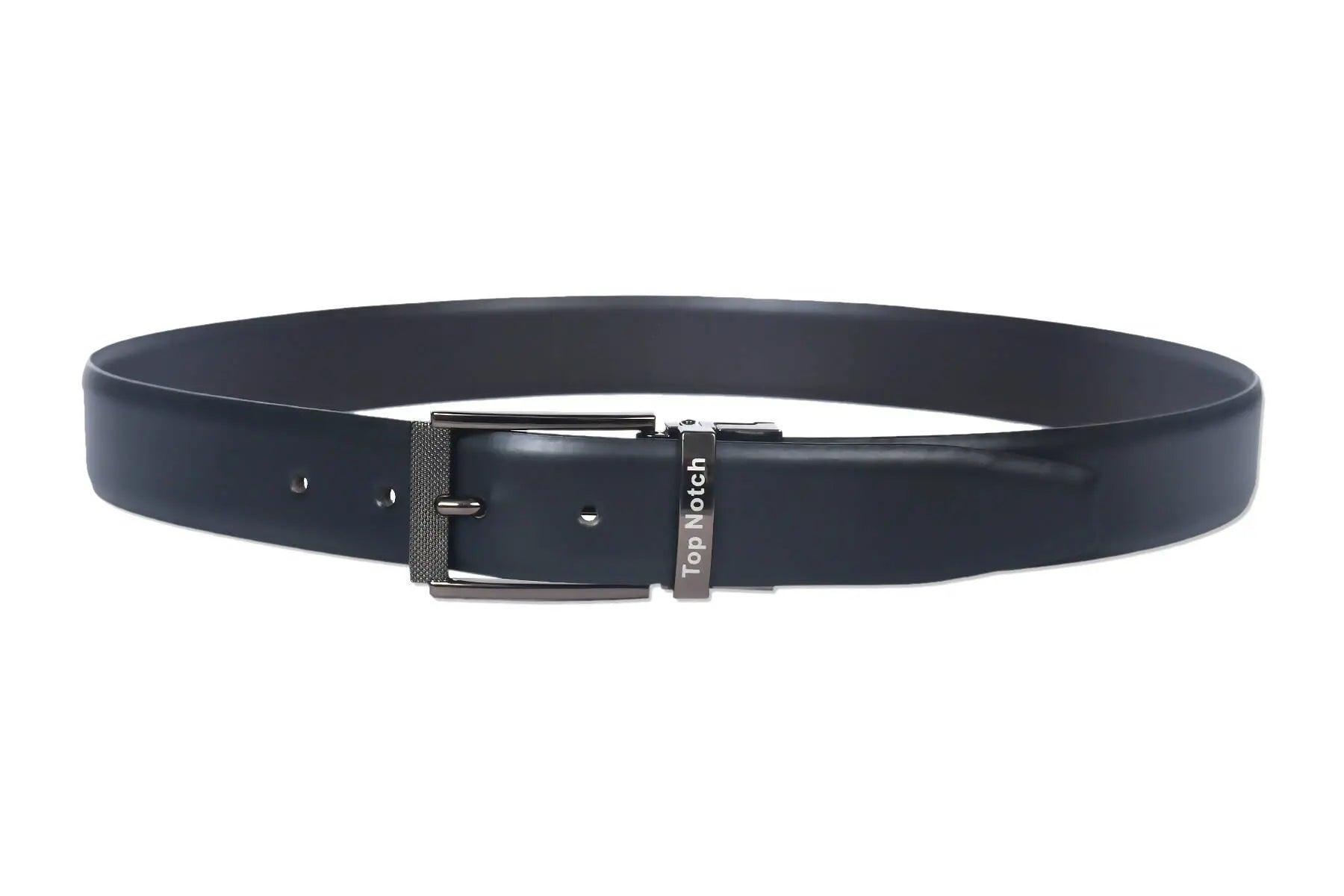 Top Notch Men's Reversible Italian Leather belt for men 1.25 inch (35mm) Waist Strap Black/Dark Brown Belt (TP0021) Haq Fashion