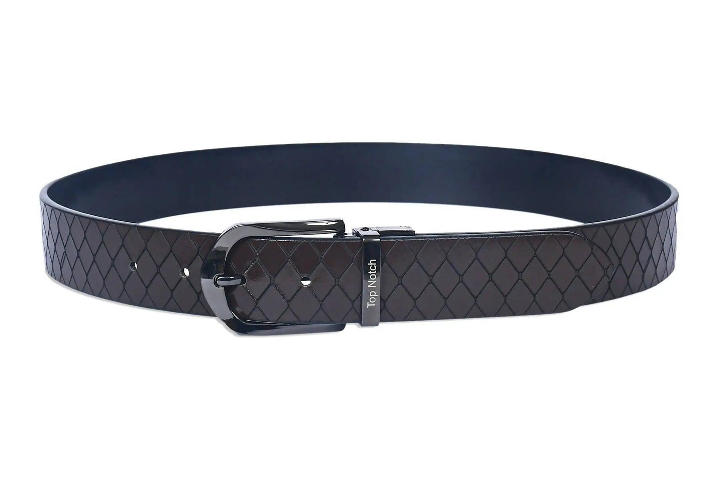 Top Notch Men's Reversible Italian Leather belt for men 1.25 inch (35mm) Waist Strap Black/Dark Brown Belt (TP0029) Haq Fashion