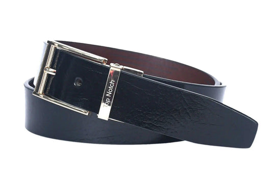 Top Notch Men's Reversible Italian Leather belt for men 1.25 inch (35mm) Waist Strap Black/Tan Belt (TP0030) Haq Fashion