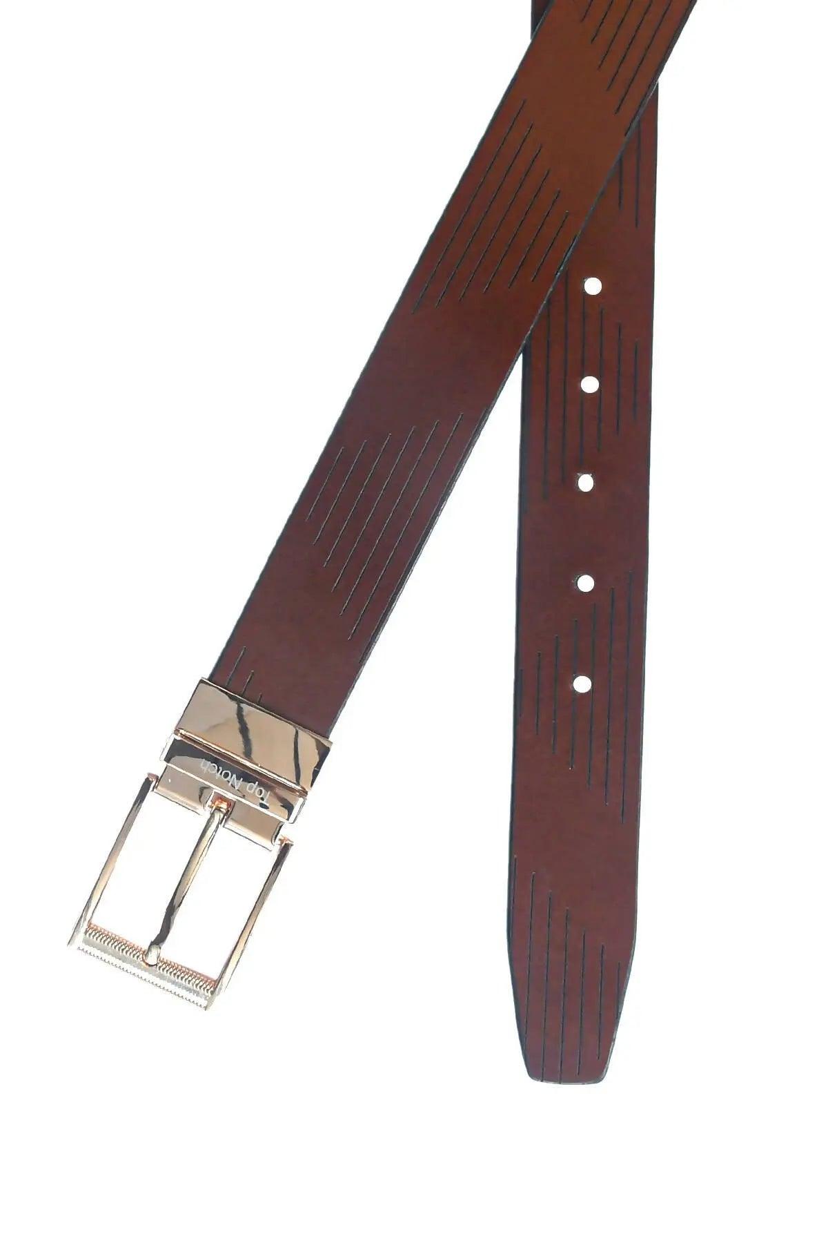 Top Notch Men's Reversible Italian Leather belt for men 1.25 inch (35mm) Waist Strap Black/Tan Belt (TP0030) Haq Fashion