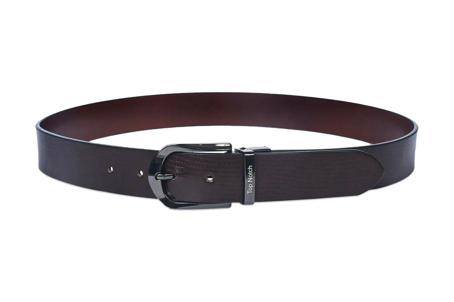 Top Notch Men's Reversible Italian Leather belt for men 1.25 inch (35mm) Waist Strap Brown/Tan Belt (TP0011) Haq Fashion
