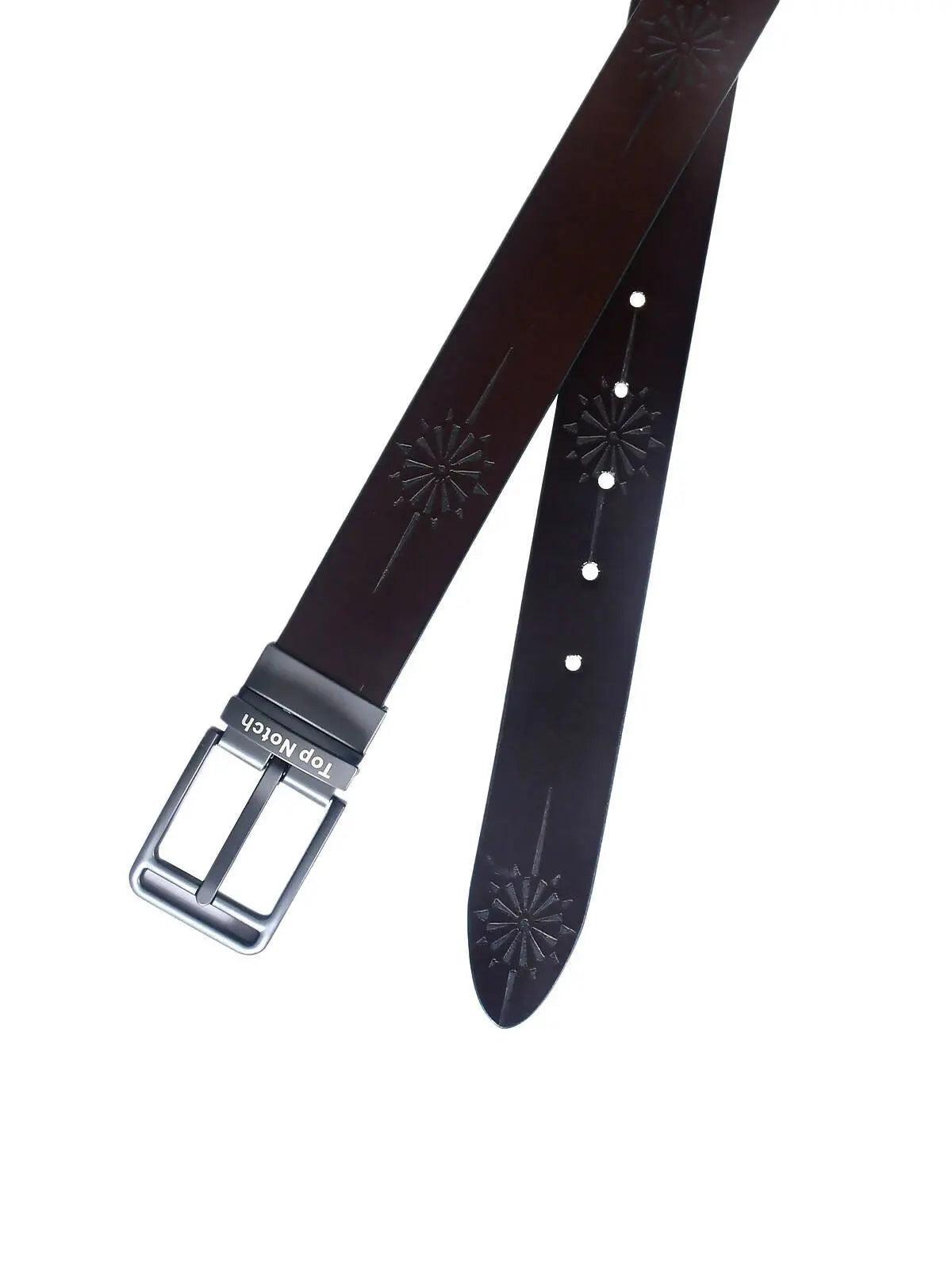 Top Notch Men's Reversible Italian Leather belt for men 1.25 inch (35mm) Waist Strap Brown/Tan Belt (TP0031) Haq Fashion