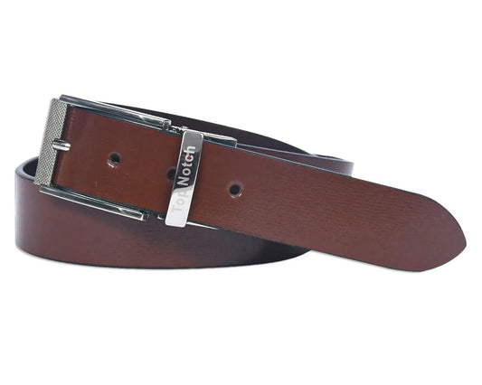 Top Notch Men's Reversible Italian Leather belt for men 1.25 inch (35mm) Waist Strap Tan/Dark Brown Belt (TP0013) Haq Fashion
