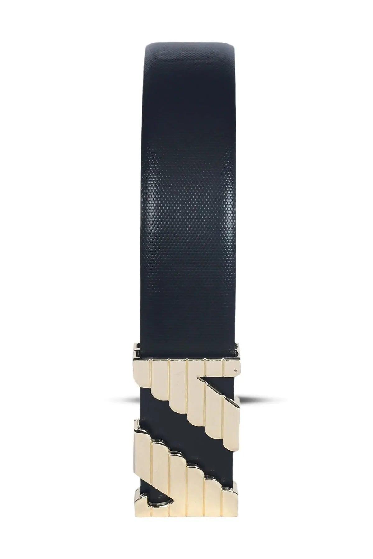 Top Notch Profile Genuine Leather Belt For Men - 1.25 inch Width, Color (Black) (TP0044) Haq Fashion