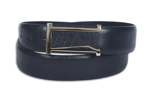Top Notch Profile Genuine Leather Belt For Men - 1.25 inch Width, Color (Black) (TP0046) Haq Fashion
