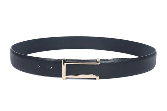 Top Notch Profile Genuine Leather Belt For Men - 1.25 inch Width, Color (Black) (TP0046) Haq Fashion