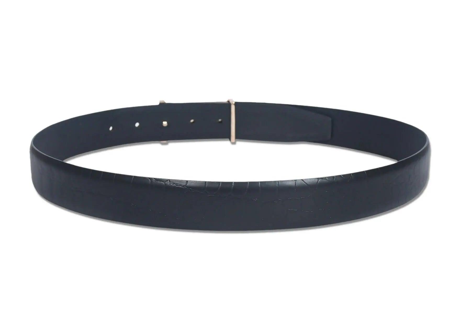 Top Notch Profile Genuine Leather Belt For Men - 1.25 inch Width, Color (Black) (TP0046) Haq Fashion