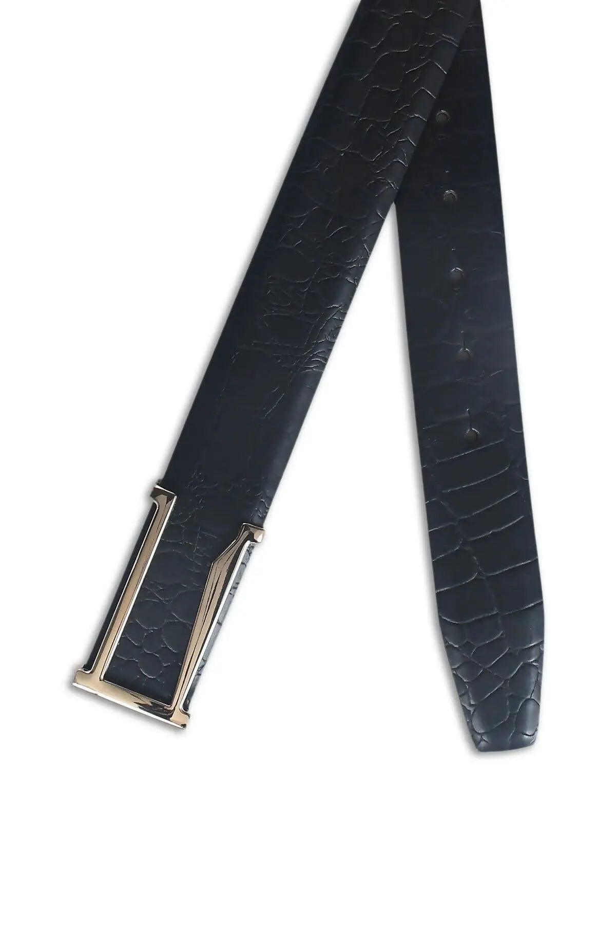 Top Notch Profile Genuine Leather Belt For Men - 1.25 inch Width, Color (Black) (TP0046) Haq Fashion