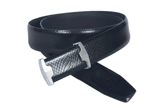 Top Notch Profile Genuine Leather Belt For Men - 1.25 inch Width, Color (Black) (TP0048) Haq Fashion