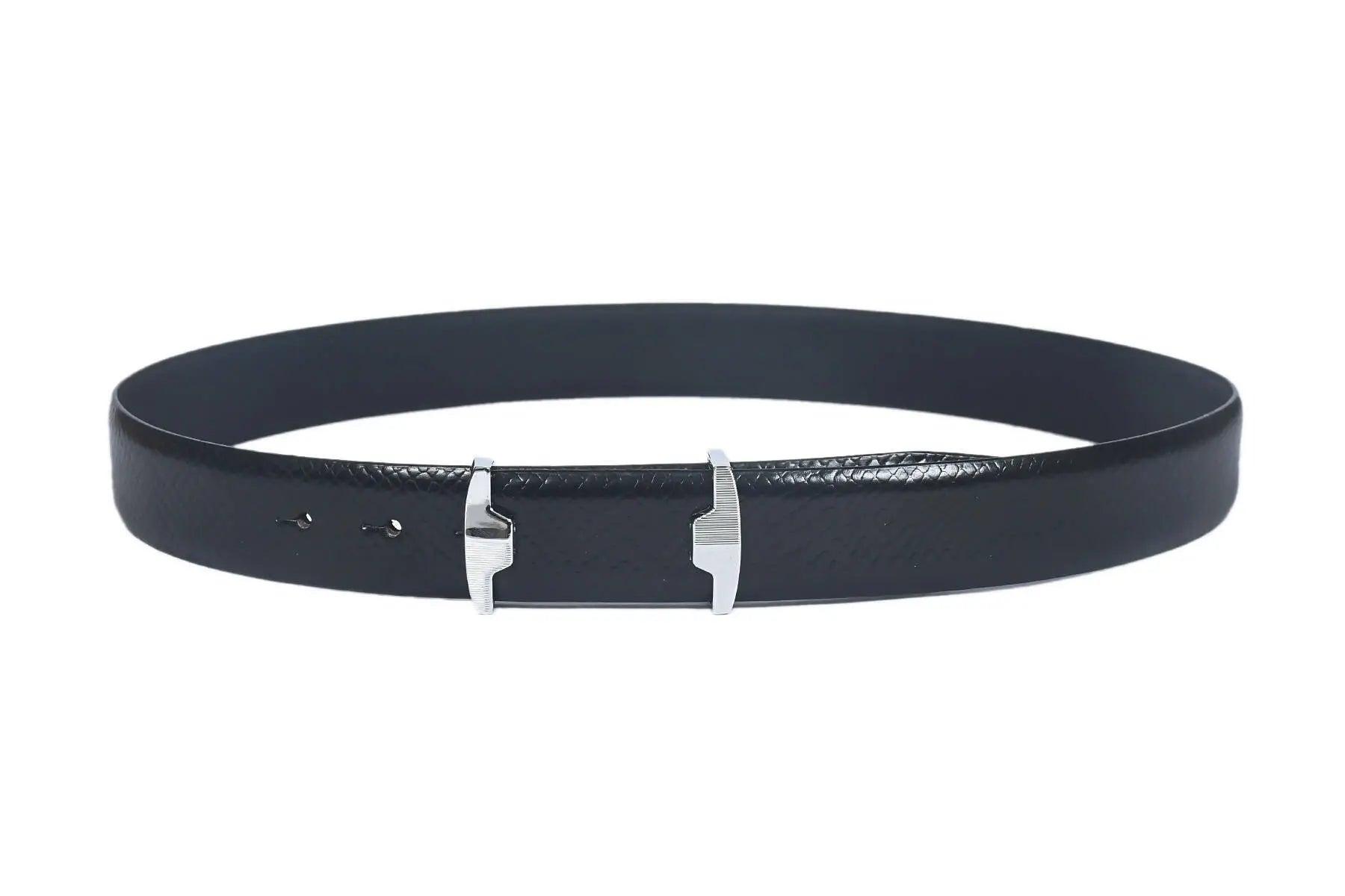 Top Notch Profile Genuine Leather Belt For Men - 1.25 inch Width, Color (Black) (TP0048) Haq Fashion