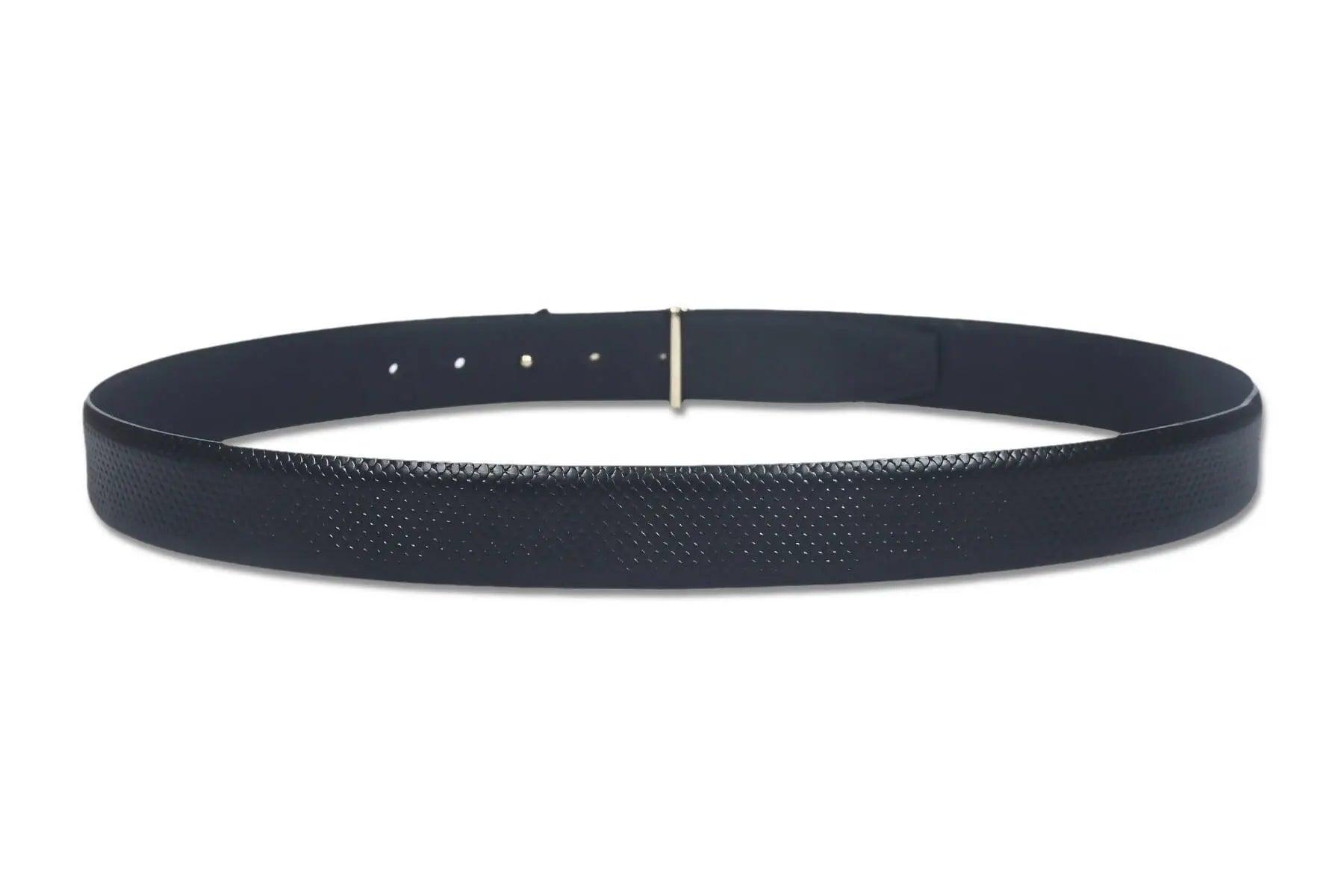 Top Notch Profile Genuine Leather Belt For Men - 1.25 inch Width, Color (Black) (TP0049) Haq Fashion