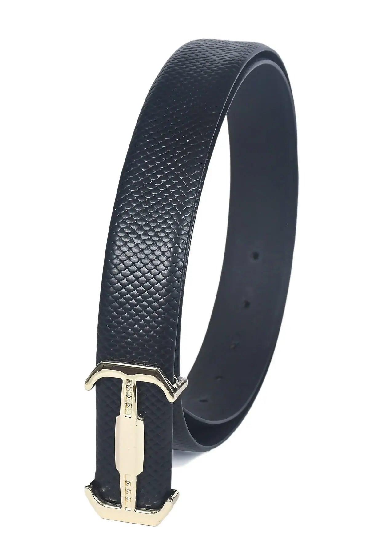 Top Notch Profile Genuine Leather Belt For Men - 1.25 inch Width, Color (Black) (TP0049) Haq Fashion