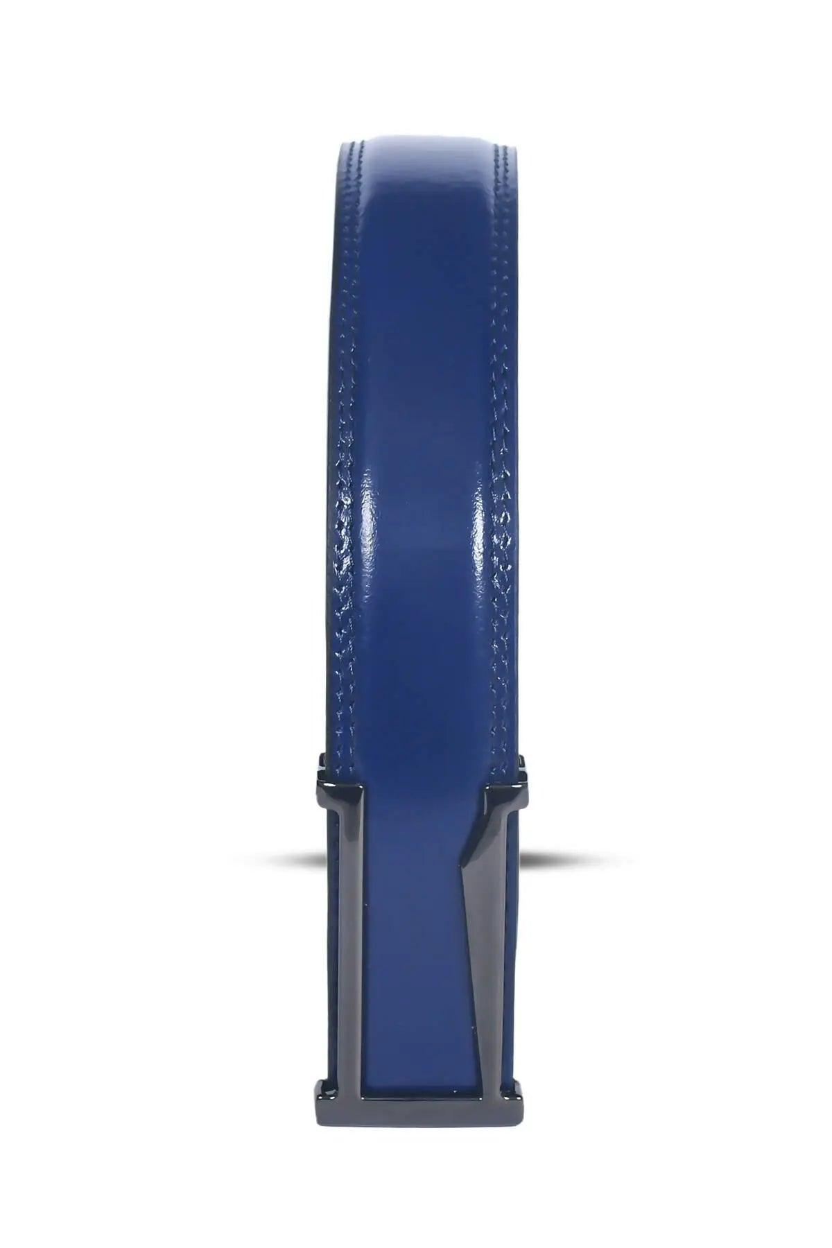 Top Notch Profile Genuine Leather Belt For Men - 1.25 inch Width, Color (Blue) (TP0056) Haq Fashion