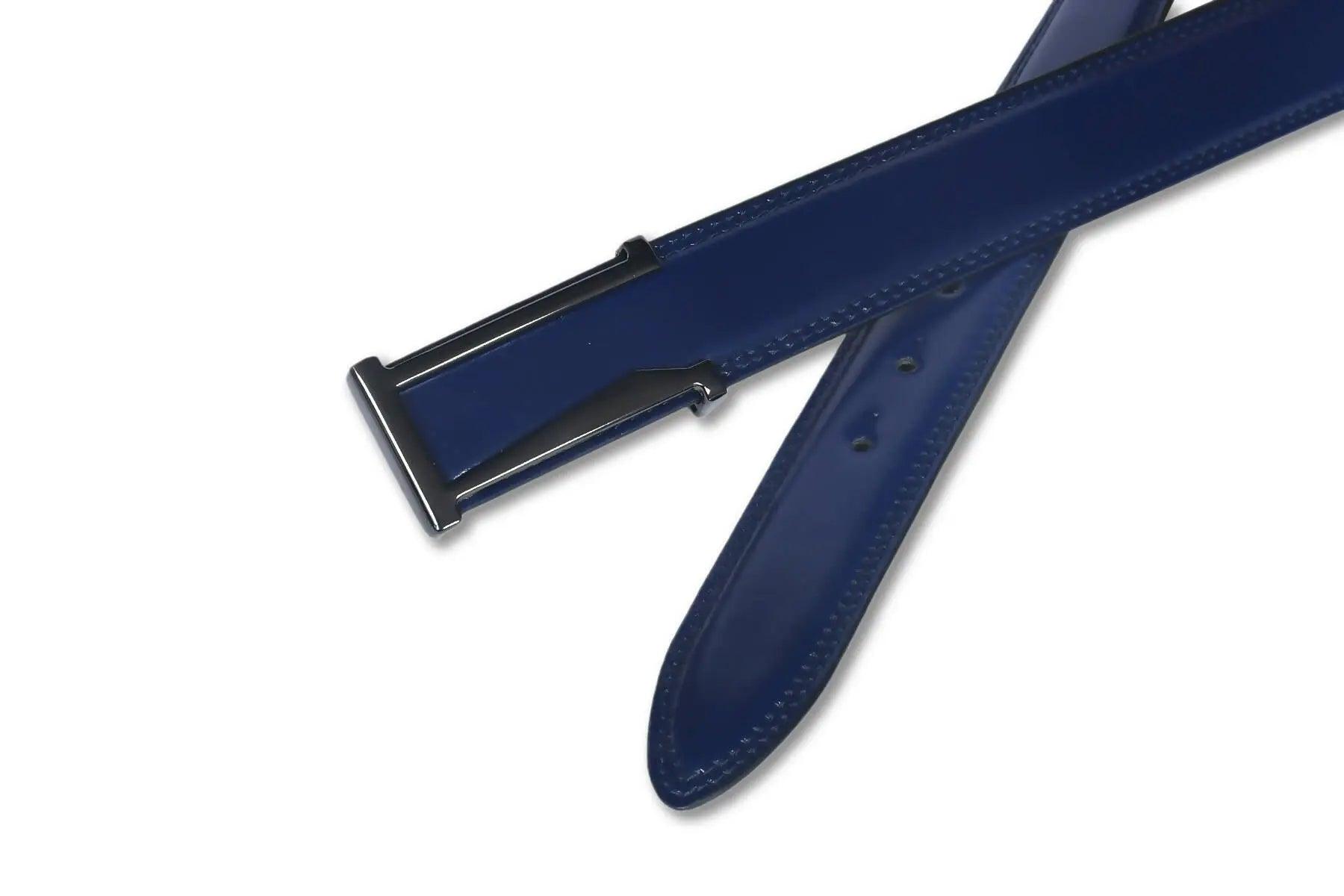 Top Notch Profile Genuine Leather Belt For Men - 1.25 inch Width, Color (Blue) (TP0056) Haq Fashion