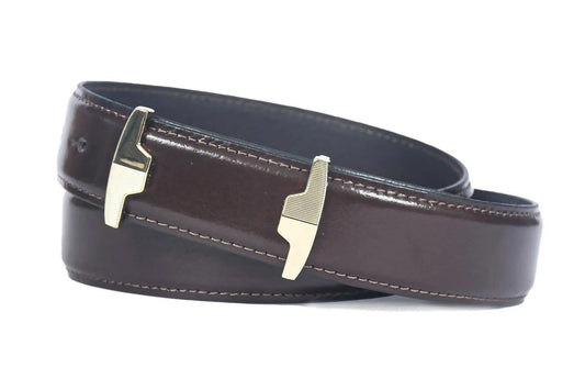 Top Notch Profile Genuine Leather Belt For Men - 1.25 inch Width, Color (Brown) (TP0038) Haq Fashion