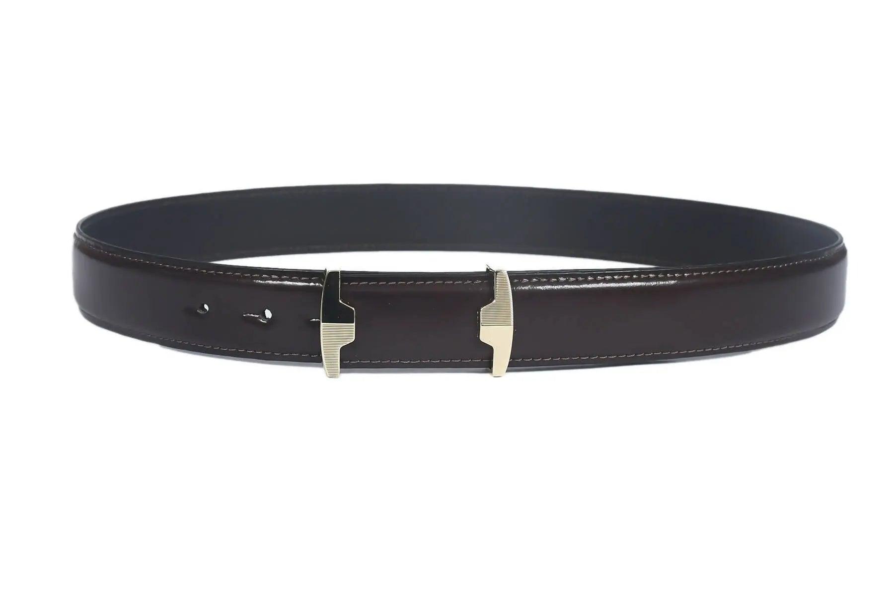 Top Notch Profile Genuine Leather Belt For Men - 1.25 inch Width, Color (Brown) (TP0038) Haq Fashion