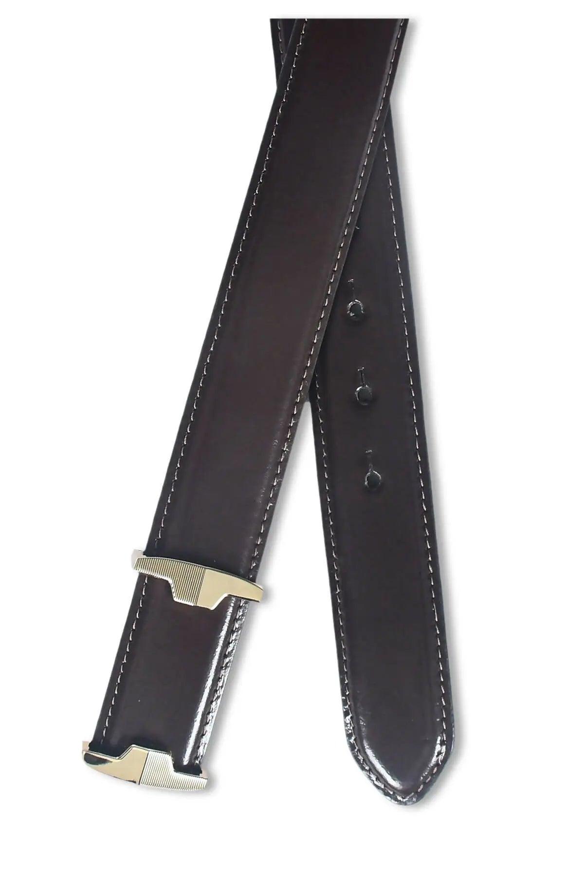 Top Notch Profile Genuine Leather Belt For Men - 1.25 inch Width, Color (Brown) (TP0038) Haq Fashion