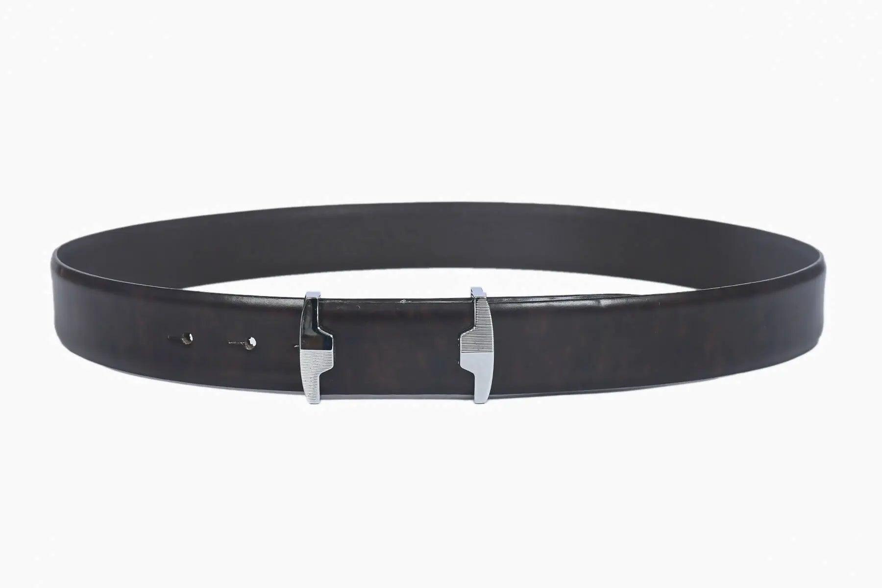 Top Notch Profile Genuine Leather Belt For Men - 1.25 inch Width, Color (Brown) (TP0054) Haq Fashion
