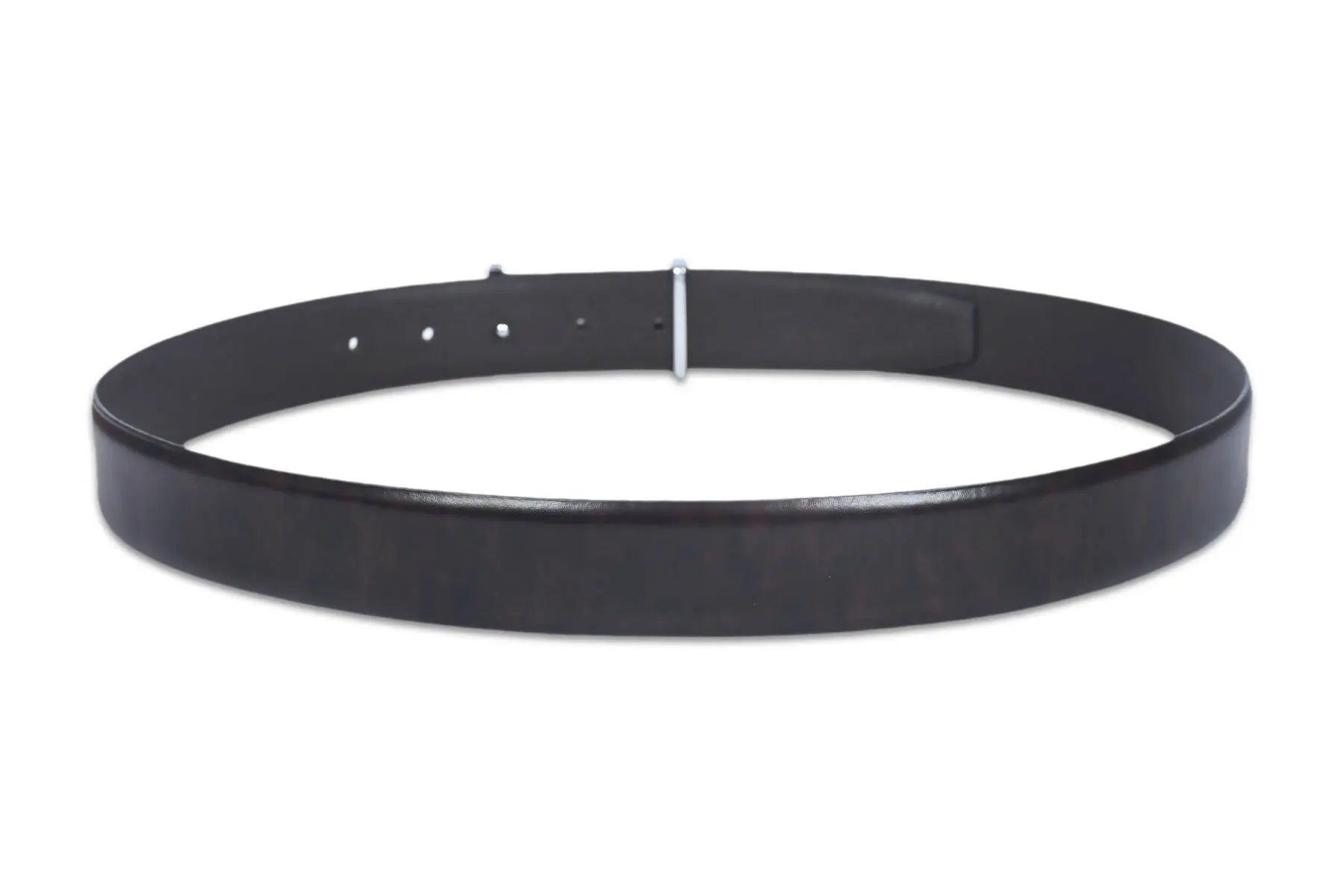 Top Notch Profile Genuine Leather Belt For Men - 1.25 inch Width, Color (Brown) (TP0054) Haq Fashion